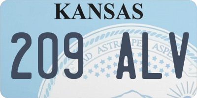 KS license plate 209ALV
