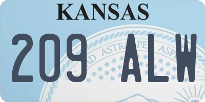 KS license plate 209ALW