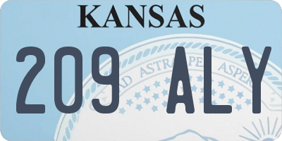 KS license plate 209ALY