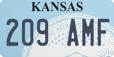 KS license plate 209AMF