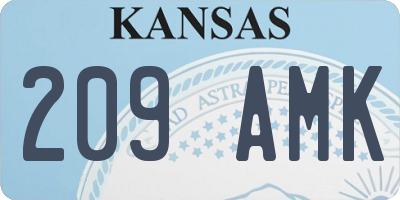 KS license plate 209AMK