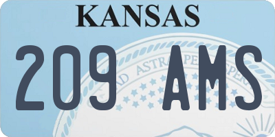 KS license plate 209AMS