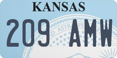 KS license plate 209AMW