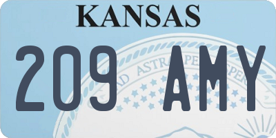 KS license plate 209AMY