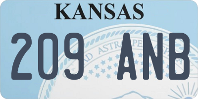 KS license plate 209ANB