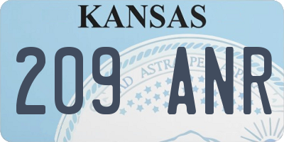 KS license plate 209ANR