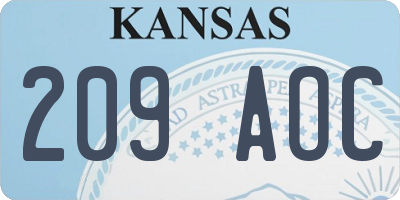 KS license plate 209AOC