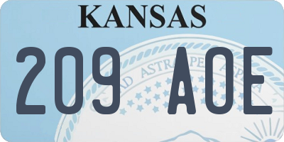 KS license plate 209AOE