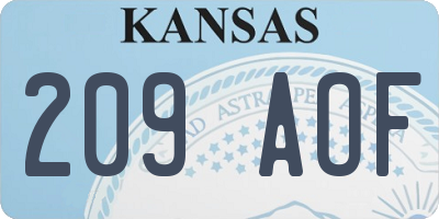 KS license plate 209AOF