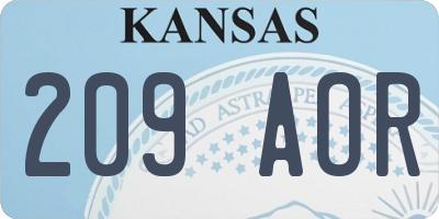 KS license plate 209AOR