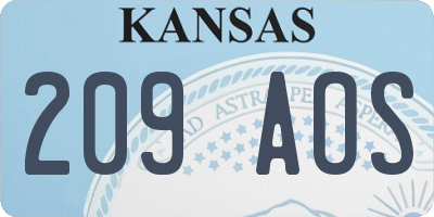 KS license plate 209AOS