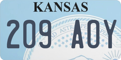KS license plate 209AOY