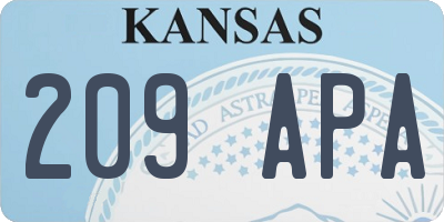 KS license plate 209APA