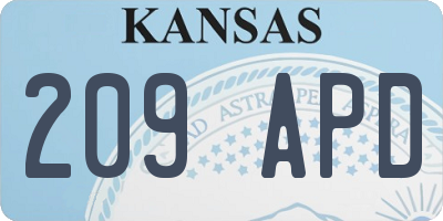 KS license plate 209APD
