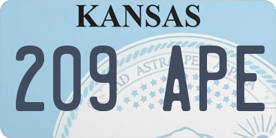 KS license plate 209APE
