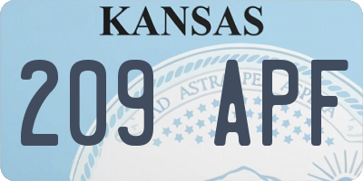 KS license plate 209APF