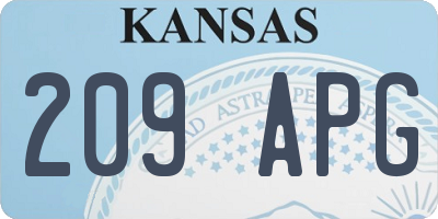 KS license plate 209APG