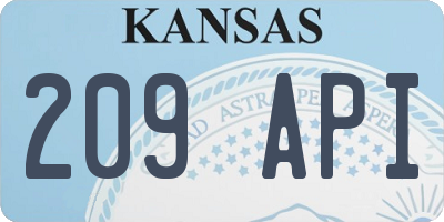KS license plate 209API