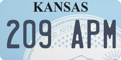 KS license plate 209APM
