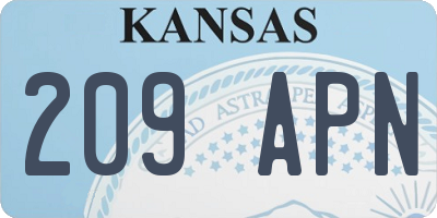KS license plate 209APN