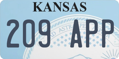 KS license plate 209APP