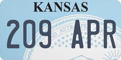 KS license plate 209APR