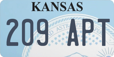 KS license plate 209APT