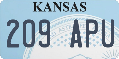 KS license plate 209APU