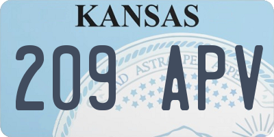 KS license plate 209APV