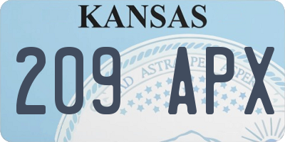 KS license plate 209APX