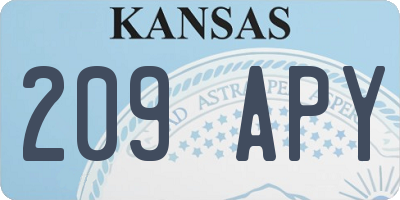 KS license plate 209APY
