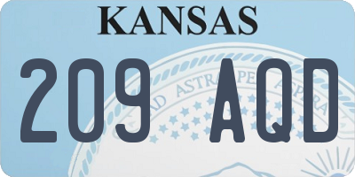 KS license plate 209AQD