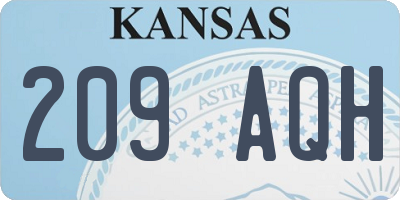 KS license plate 209AQH