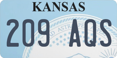 KS license plate 209AQS