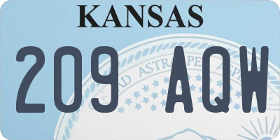 KS license plate 209AQW