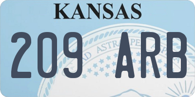 KS license plate 209ARB