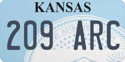 KS license plate 209ARC