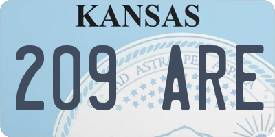 KS license plate 209ARE