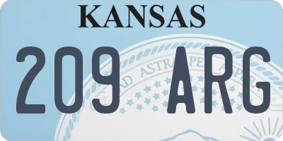KS license plate 209ARG