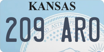 KS license plate 209ARO