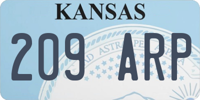 KS license plate 209ARP