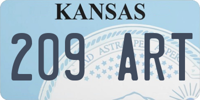 KS license plate 209ART