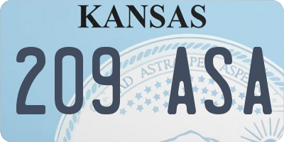 KS license plate 209ASA