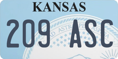 KS license plate 209ASC