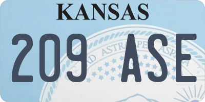 KS license plate 209ASE