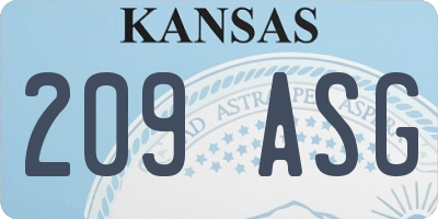 KS license plate 209ASG