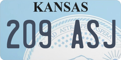 KS license plate 209ASJ