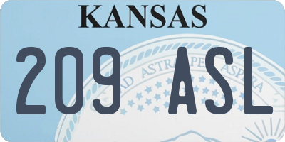 KS license plate 209ASL