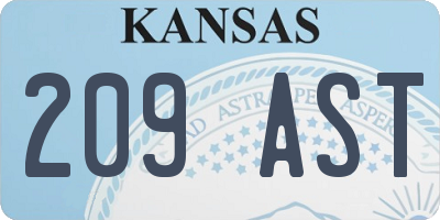 KS license plate 209AST