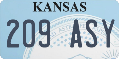 KS license plate 209ASY